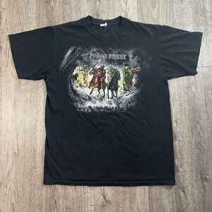 Judas Priest 2008 Nostradamus Four Horsemen Metal Band Merch Black Band Tee Sz L